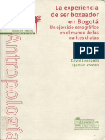 David Leonardo Quitián - La Experiencia de Ser Boxeador en Bogotá - Un Ejercicio Etnográfico en El Mundo de Las Narices Chatas PDF