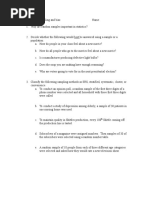 Worksheet On Sampling and Bias