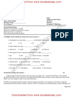 CBSE Class 5 Social Science Question Paper Set E