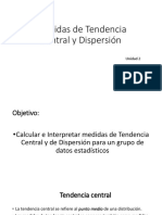 Unidad 2 Medida de Tendencias Central y Dispersión