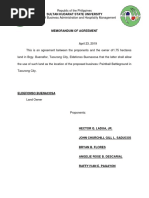 MEMORANDUM OF AGREEMENT - Land