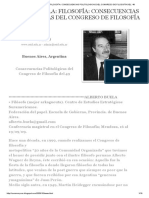 Alberto Buela - Filosofía - Consecuencias Politologicas Del Congreso de Filosofía Del '49