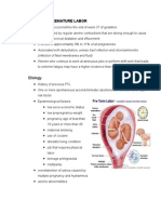 Preterm / Premature Labor: Etiology