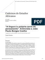 WIESER, Doris. "A Língua É A Própria Carne Do Pensamento". Entrevista A João Paulo Borges Coelho