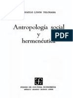 Lison Tolosana Carmelo - Antropologia Social Y Hermeneutica PDF