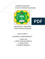 Laporan Praktikum Pengaruh Suhu Terhadap Laju Reaksi