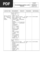 Procedimiento Control Cloro Residual P-Ag-07