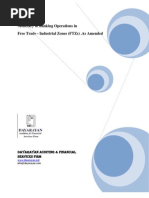 Monetary & Banking Operations in Free Trade - Industrial Zones (FTZS) .As Amended