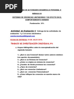 Cronograma de Actividades Desarrollo Personal Ii