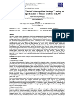 Evaluating The Effect of Metacognitive Strategy Training On Reading Comprehension of Female Students at KAU2016International Journal of Applied Linguistics and English Literature PDF