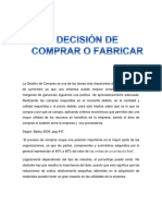 Decisión de Comprar o Fabricar