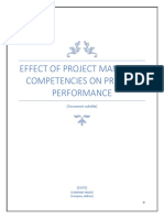 Effect of Project Managers Competencies On Project Performance