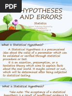 HYPOTHESES AND ERRORS New