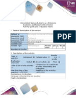 Activity Guide and Evaluation Rubrics - Task 1 - Recognition Activity