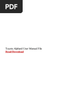 Toyota Alphard User Manual File