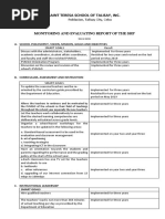 Monitoring and Evaluating Report of The Ssip