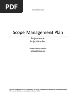 Scope Management Plan