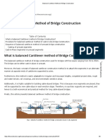 Balanced Cantilever Method of Bridge Construction