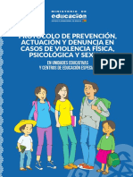 Protocolo de Prevención, Actuación y Denuncia en Casos de Violación Física Psicológica y Sexual en Unidadse Educativas y Centros de Educación Especial PDF