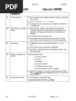 AQA GCSE Maths 8300 (1 9) Topic List - Higher