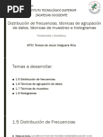 Clase 2. Distribución de Frecuencias, Técnicas de Agrupación de Datos, Técnicas de Muestreo e Histogramas - Tere