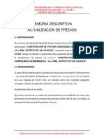 Actualizacion de Memoria Descriptiva