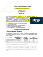 Modelo Acta Venta Acciones S.A.S.