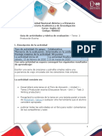 Guía de Actividades y Rubrica de Evaluación - Unidad 1 - Tarea 2 - Producción Escrita