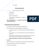 Homeostasis: Controlling Body Temperature