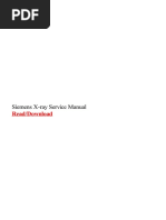 Siemens X Ray Service Manual PDF