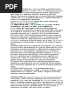 El Derecho de Los Trabajadores A Ser Capacitados y Adiestrados Emana Del Artículo 123 Apartado