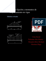 Fuerzas de Fijacion y Momentos de Empotramiento en Vigas