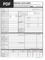 CS Form No. 212 Revised Personal Data Sheet - New