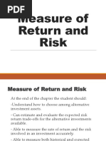 Chapter 2 - Measure of Return and Risk