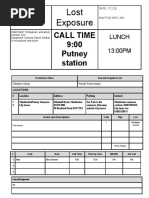 Call Sheet - Lost Exposure