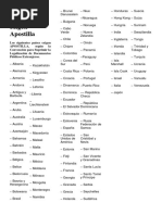 Listado de Países Que Exigen Apostilla