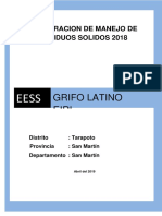 Declaracion de Manejo de Residuos Solidos 2018 Grifo Latino