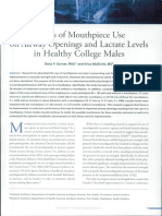 Effects of Mouthpiece Use On Airway Openings and Lactate Levels