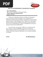 Carta de Entrega de EPP