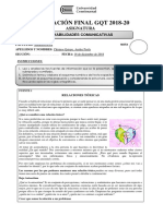 Examen Final Habilidades Comunicativas - RELACIONES TÓXICAS