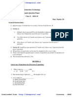 Class 10 Sample Paper Information Technology 2019 20 PDF