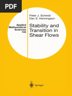 Schmid - Stability and Transition in Shear Flows PDF