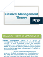 Classical Theory of Management