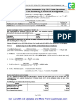 Ca Ipcc Costing and Financial Management Suggested Answers May 2015