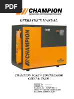 Air Equipment - Compressors - Compressor 100 130CFM E CSE 37 - Operation Manual