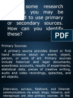 Primary and Secondary Sources