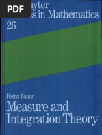 Measure and Integration Theory Heinz Bauer