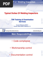 1.0 Typical Duties of Welding Inspectors