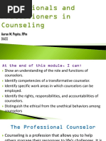 Lesson 2-Professionals and Practitioners in Counseling