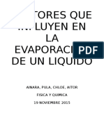 Factores de La Evaporacion de Un Liquido